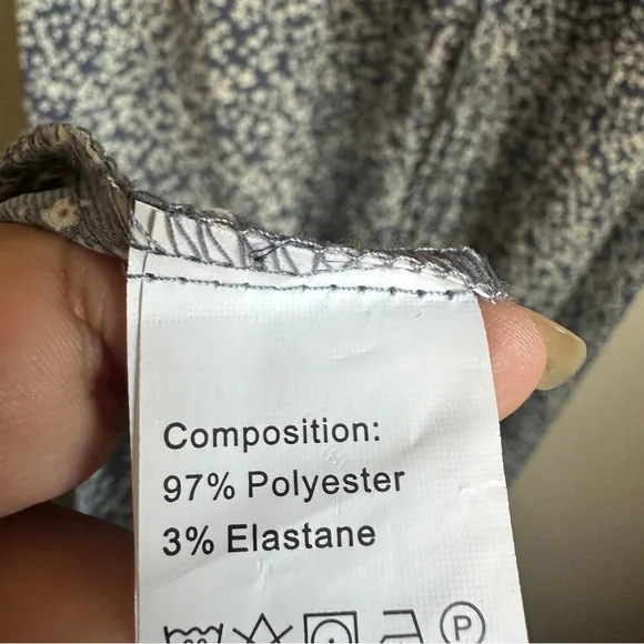 Prettygarden Sz M Women’s Long Sleeve Floral Print Midi Dress Blue - Picture 10 of 12